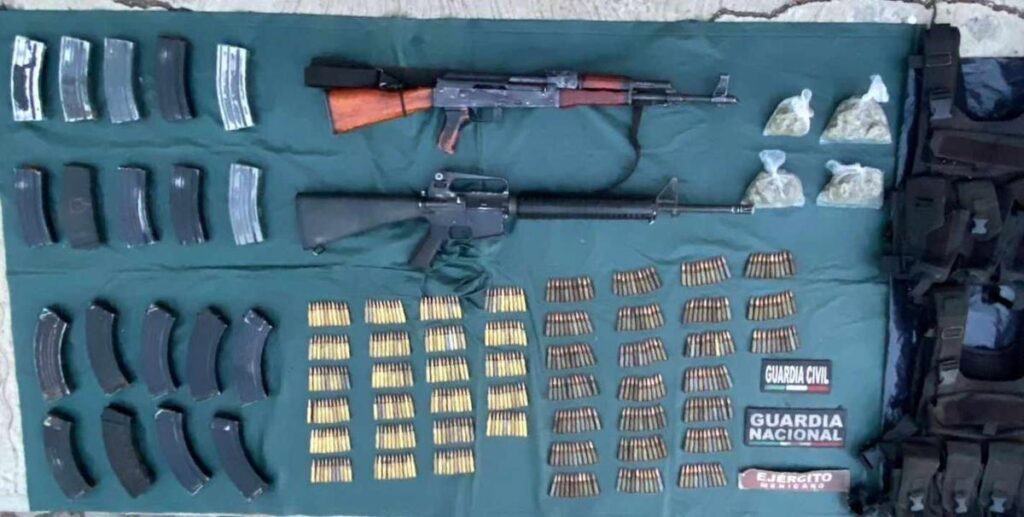 Agentes federales y estatales decomiso armas de alto poder en Apatzingán SSP-1