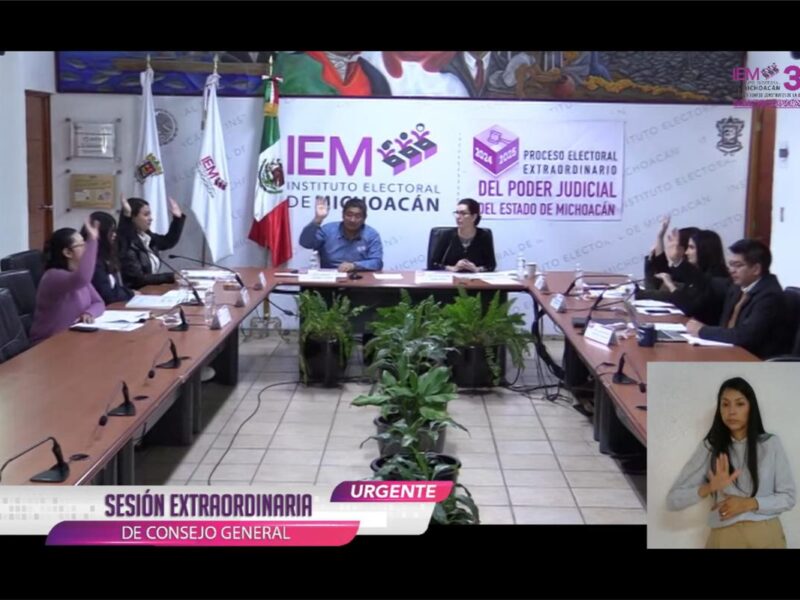 Aprueba IEM calendario para la elección del Poder Judicial de Michoacán