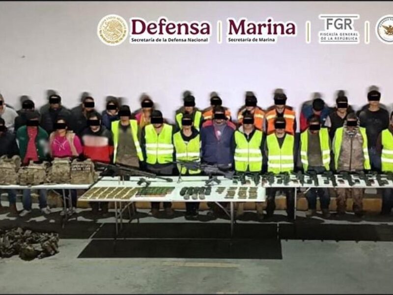 Caen 27 con rifles, Barret, ametralladoras y pistolas en operativo en Nuevo León