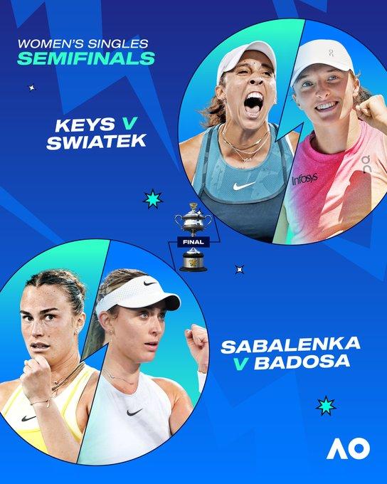 Definidas las semifinales del Abierto de Australia 2025