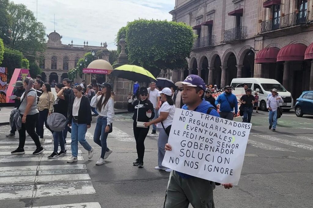 discriminación a eventuales en Michoacán, denuncia magisterio de la CNTE