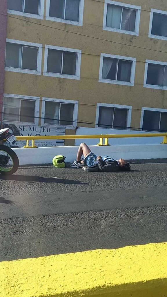 reportan motociclista herido en puente de la Av. Madero Poniente