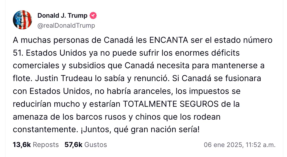 Trudeau rechaza anexión de Canadá a EU-1