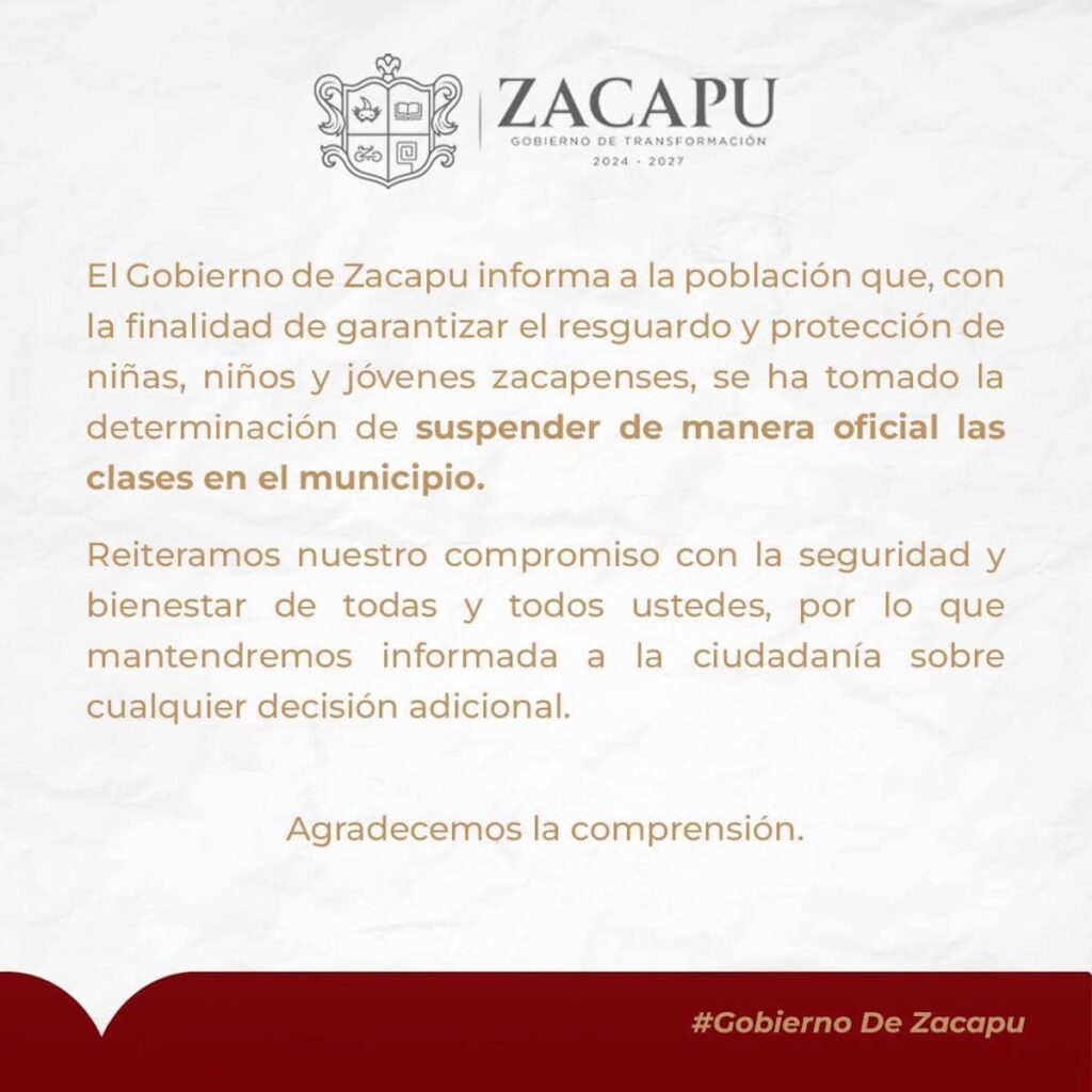 Zacapu: suspenden clases por violencia y quema de vehículos