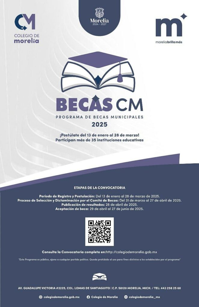 Abierta, convocatoria a Becas del Colegio de Morelia-1