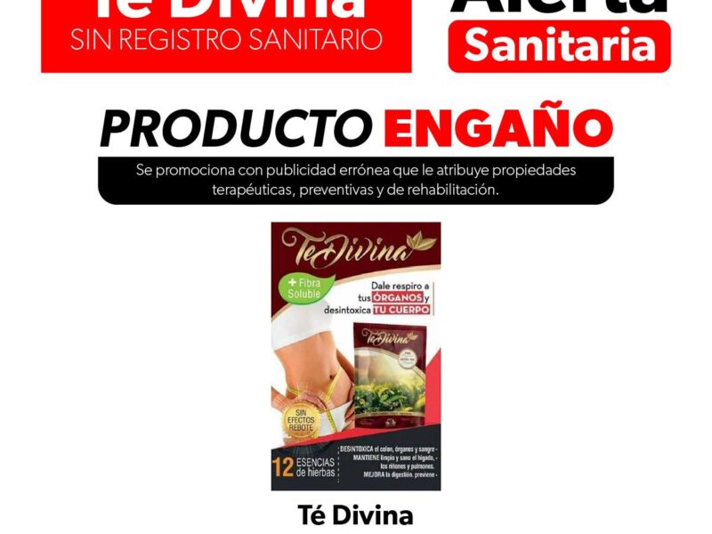 alerta comercialización de Té Divina SSM