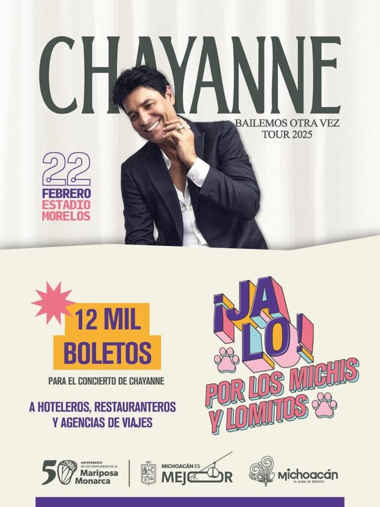 concierto de Chayanne para la capital michoacana con pocos días