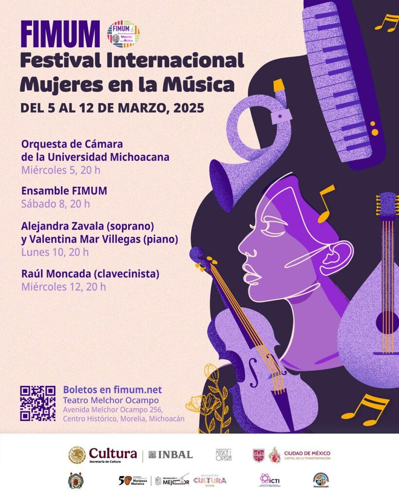 Festival Internacional de Mujeres en la Música Morelia cartel