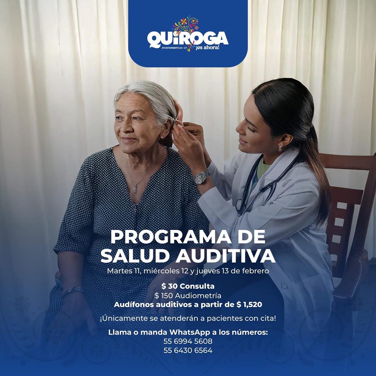 Quiroga lanza programa de salud auditiva a precios accesibles