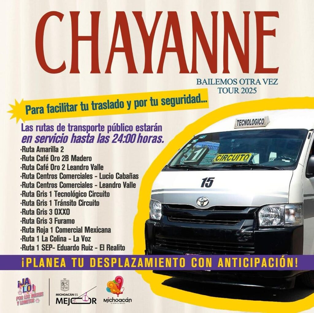 Transporte público ampliará servicio por concierto de Chayanne: Gladyz Butanda