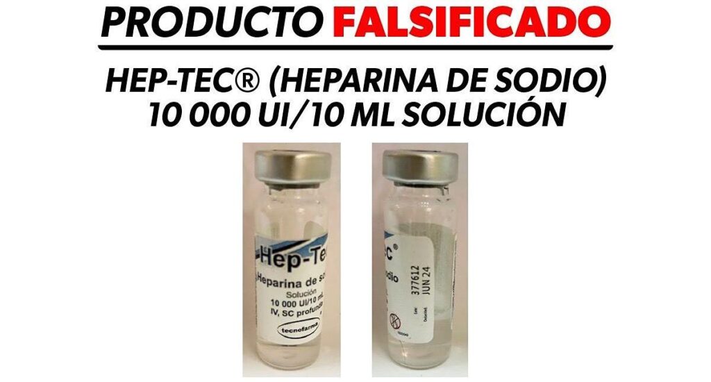 Alerta sobre falsificación del producto Hep-Tec: SSM