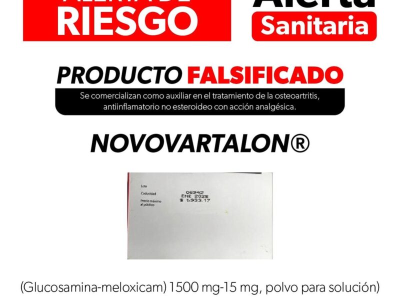 Alerta sobre falsificación del producto Novovartalon: SSM en Michoacán