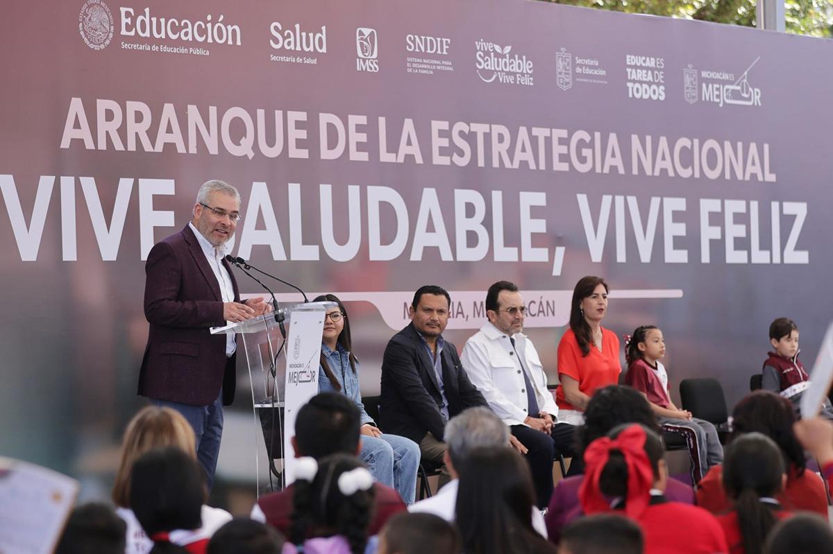 Arranca Bedolla estrategia nacional de salud en escuelas de Michoacán