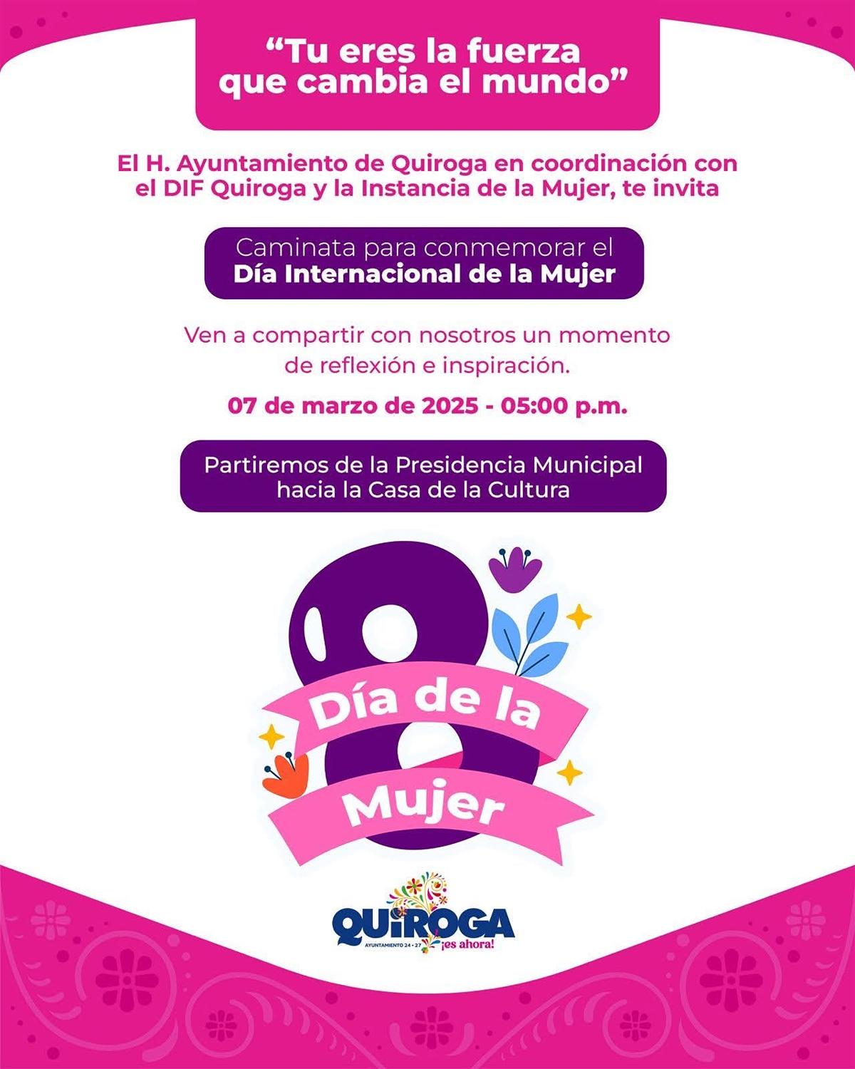 Caminata del Día de la mujer en Quiroga