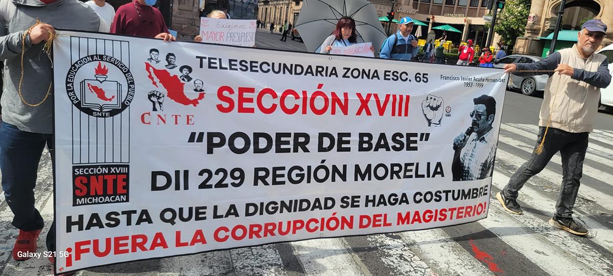 Poder de Base anuncia megamarcha para este jueves en Morelia