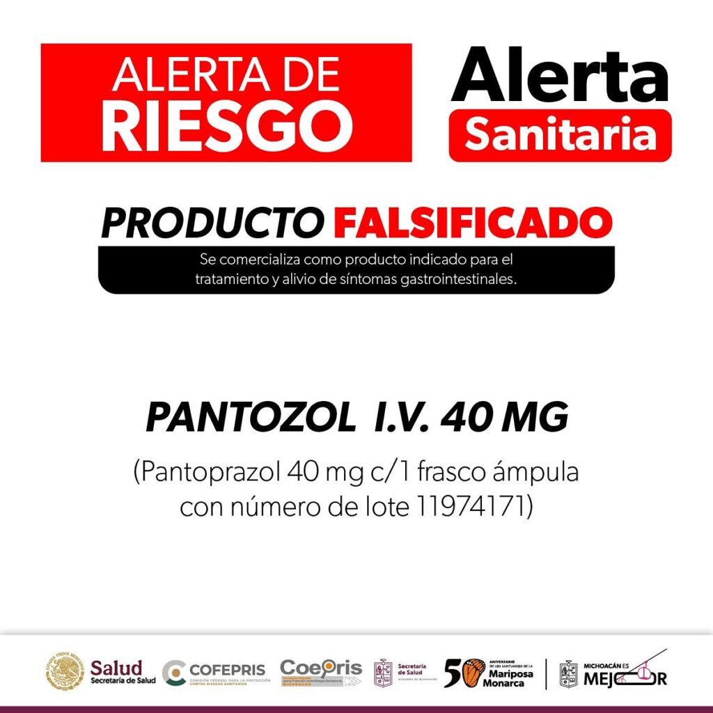 SSM Alerta sobre la falsificación del medicamento Pantozol